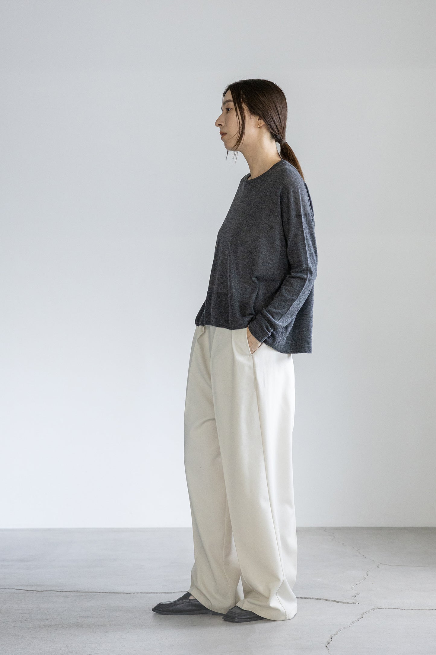 26capsule Original light wool oversized crew neck pullover /CT24304