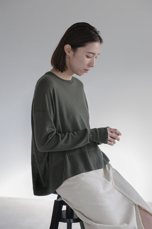 26capsule Original light wool oversized crew neck pullover /CT24304