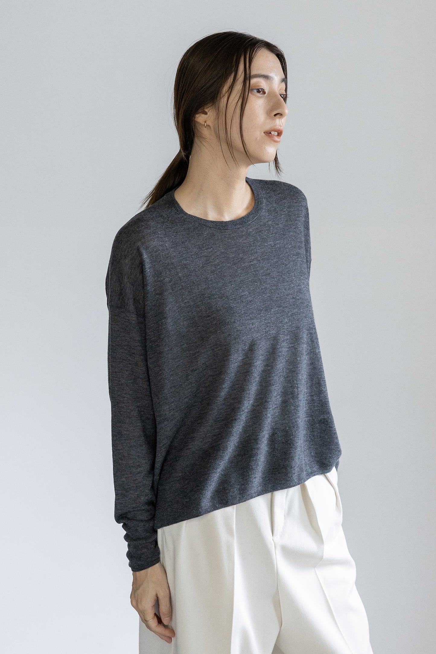 26capsule Original light wool oversized crew neck pullover /CT24304