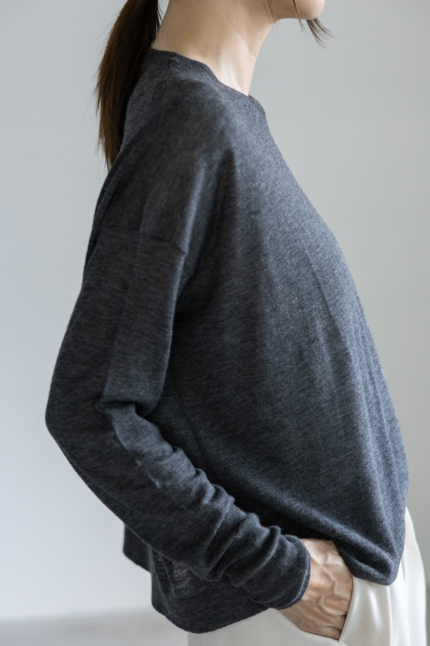 26capsule Original light wool oversized crew neck pullover /CT24304