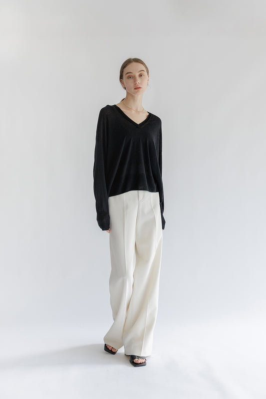 24AW Original light wool oversized v-neck pullover  /CT24305