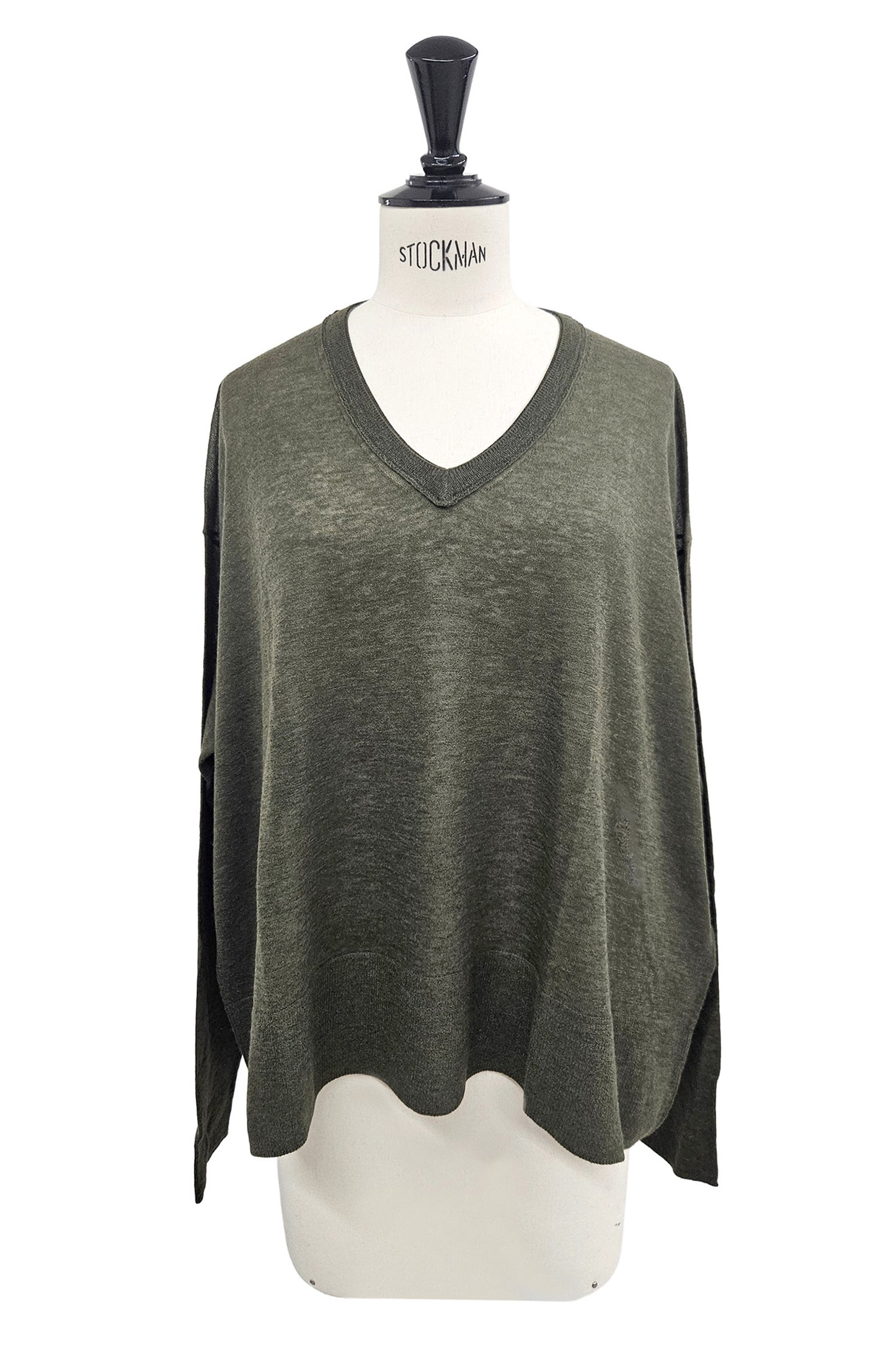 26capsule Pull à col V surdimensionné en laine légère originale /CT24305