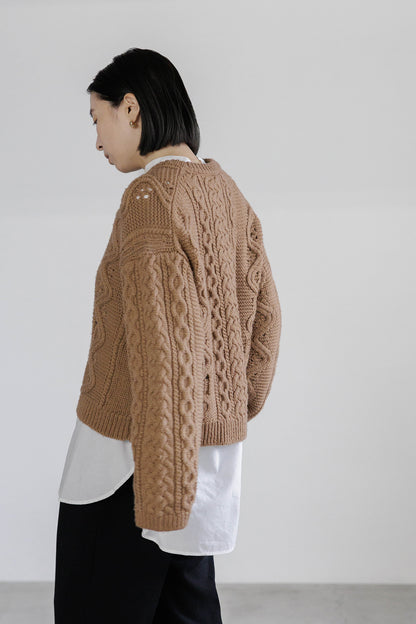 Bright40/ 24AW Pull en laine lavée Camel /CT24309