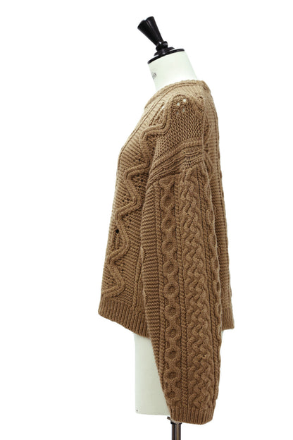 24AW Pull en laine lavée  /CT24309 - CAMEL