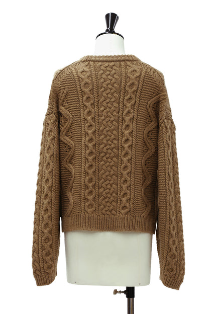 24AW Wash wool cable pullover /CT24309 - CAMEL