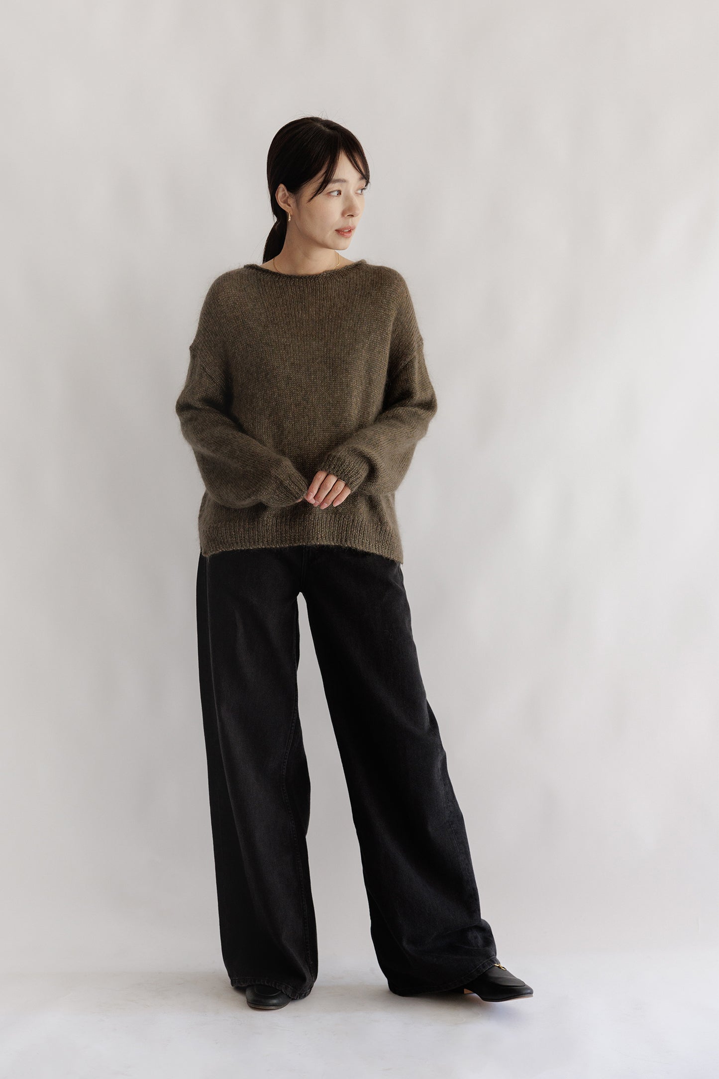 24AW Mohair silk side slit pullover /CT24310