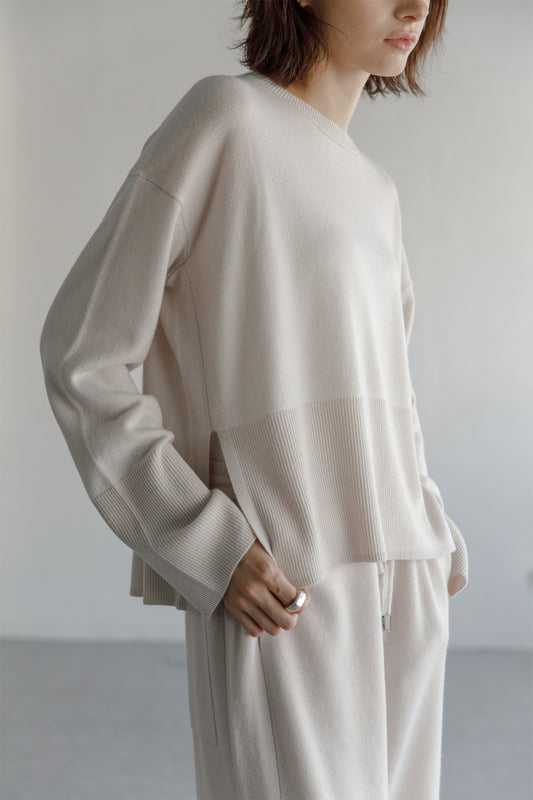 24AW Cashmere long rib pullover /CT24313