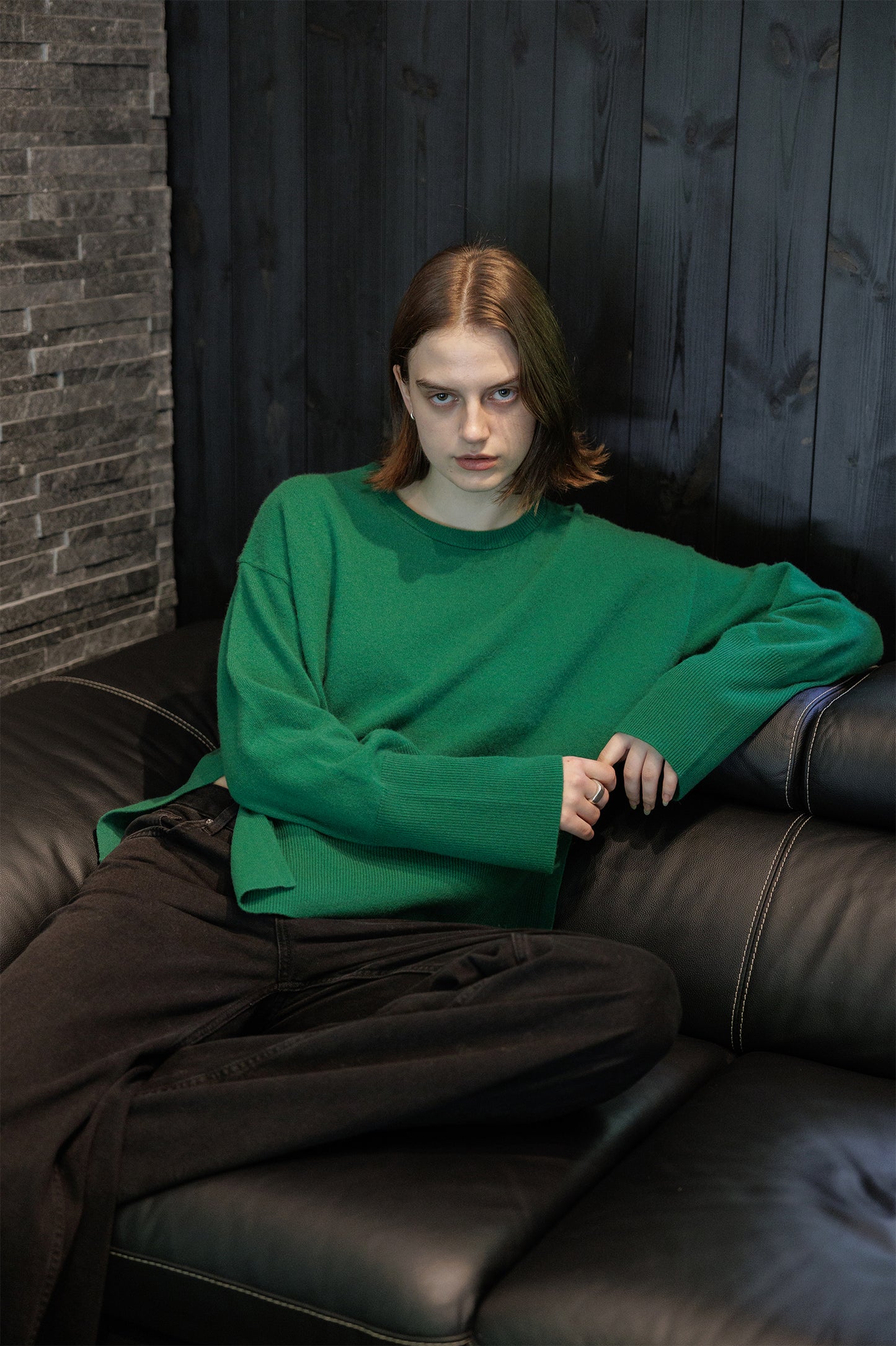 24AW Cashmere long rib pullover /CT24313