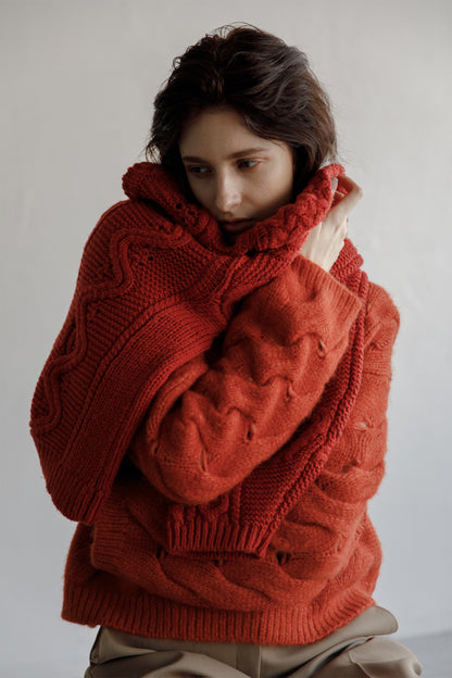 24FW Alpaca wool cable-knit pullover /CT24317