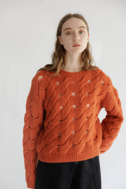 24FW Alpaca wool cable-knit pullover /CT24317