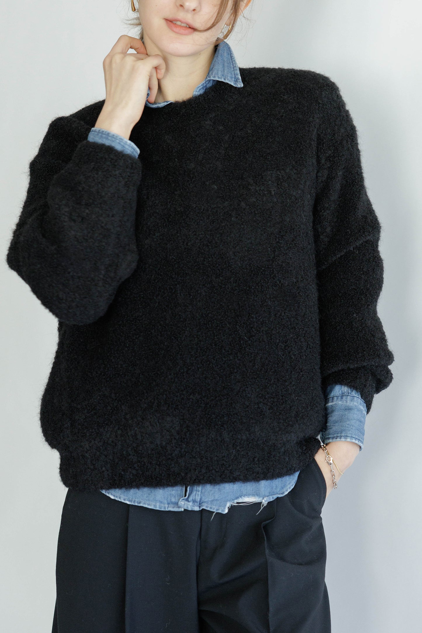 24AW Alpaca loop loose pullover  /CT24320