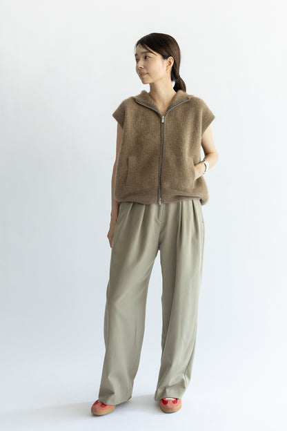 25AW Gilet sans manches à capuche en raton laveur et renard /CT24322