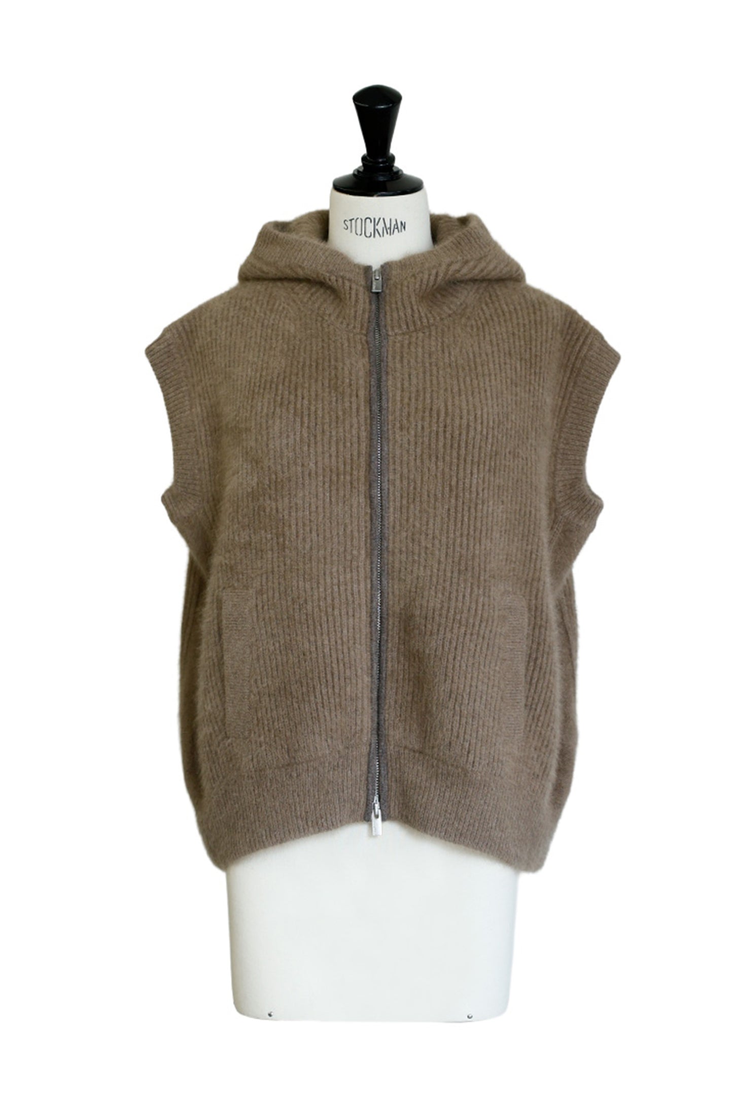 25AW Gilet sans manches à capuche en raton laveur et renard /CT24322