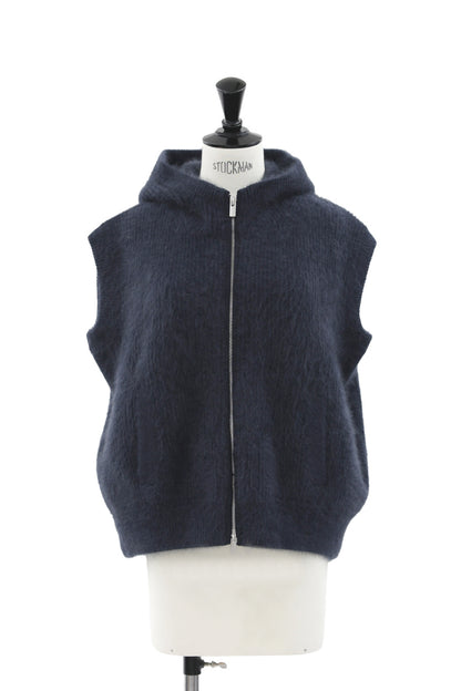 24AW Gilet à capuche en laine de renard laveur /CT24322