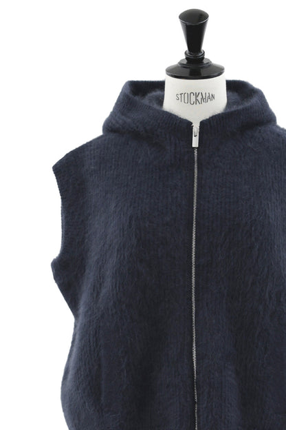 24AW Gilet à capuche en laine de renard laveur /CT24322