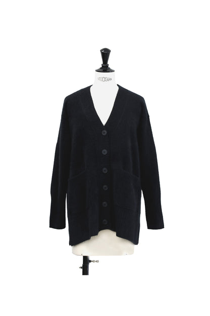 24AW Cardigan oversize en laine de renard et raton laveur  /CT24334