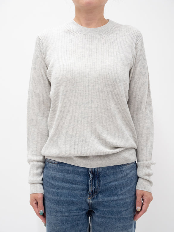 25SS Capsule Silk cashmere crew neck rib pullover /CT25109