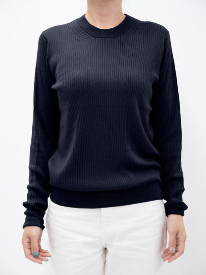 25SS Capsule Silk cashmere crew neck rib pullover /CT25109