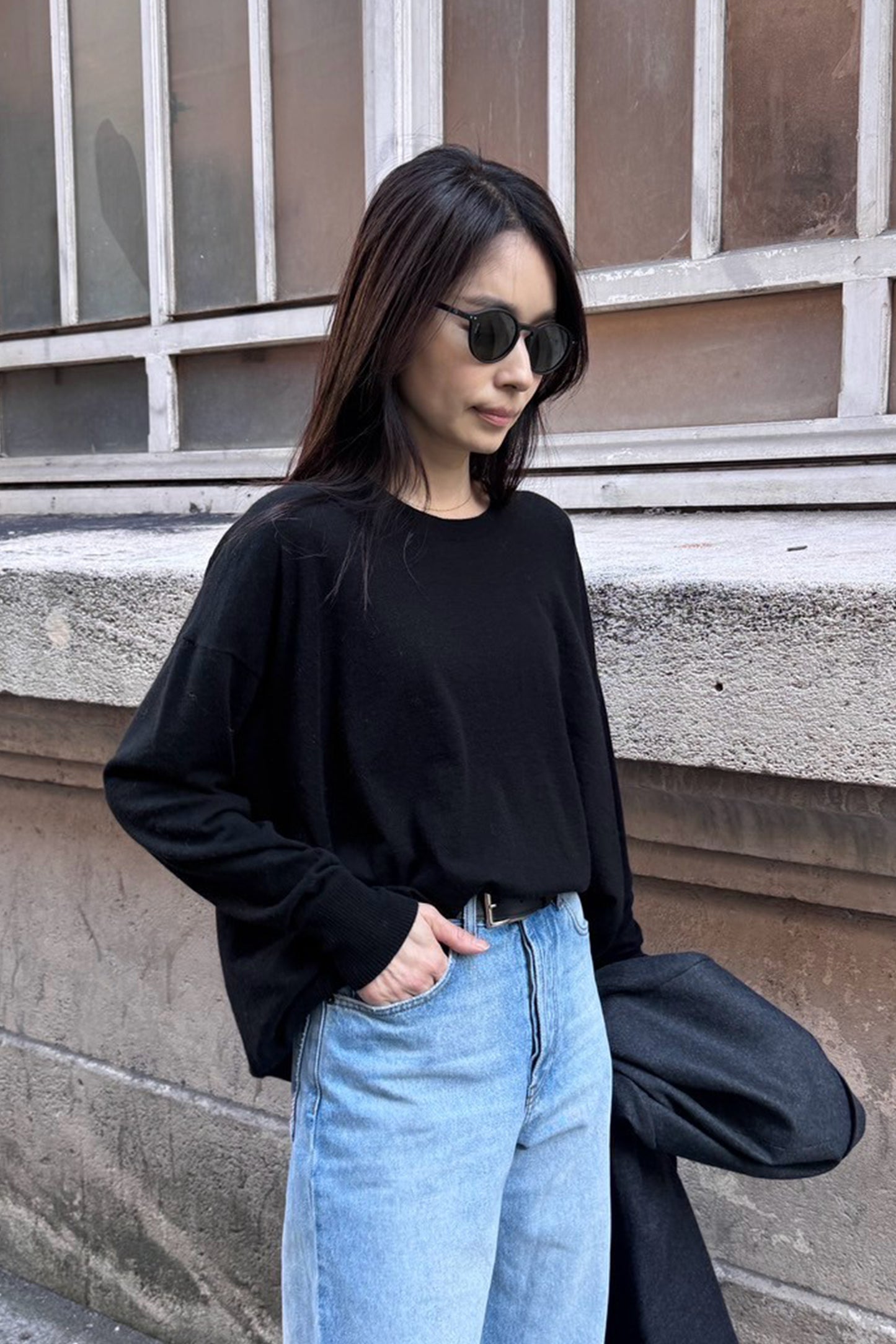 25AW Wool raccoon oversize pullover /CT25311