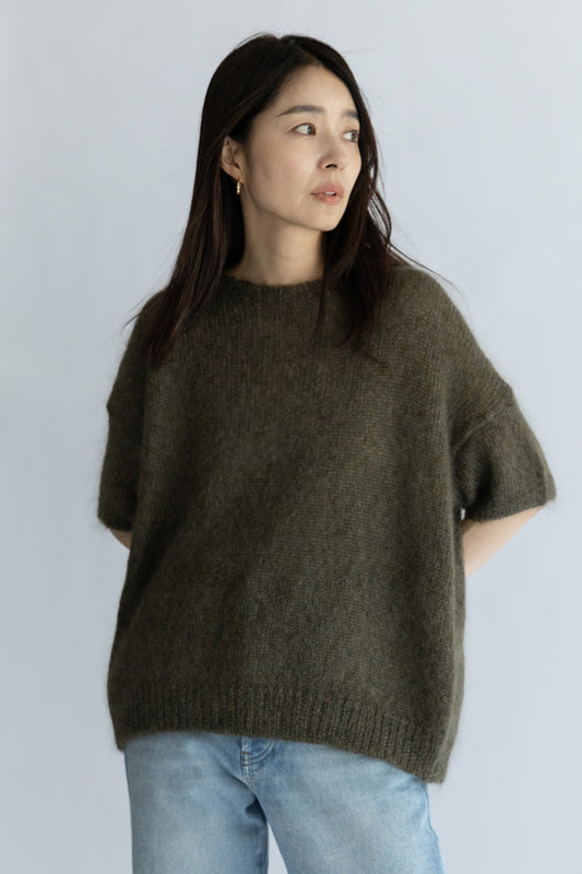 25AW Mohair silk half sleeve pullover /CT25313