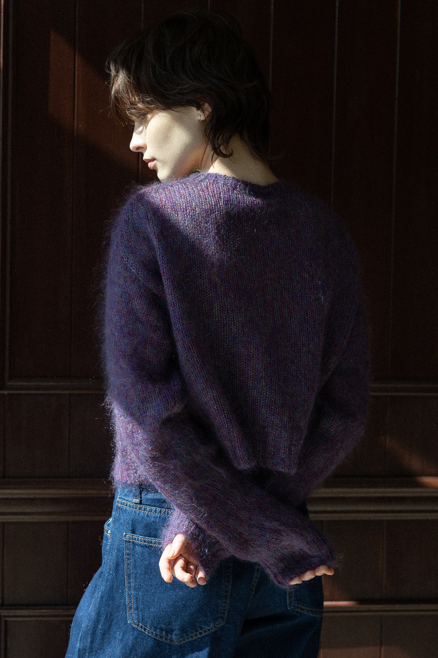 25AW Cardigan court en soie mohair /CT25314