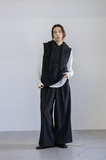 25AW Pull sans manches à capuche en alpaga /CT25318