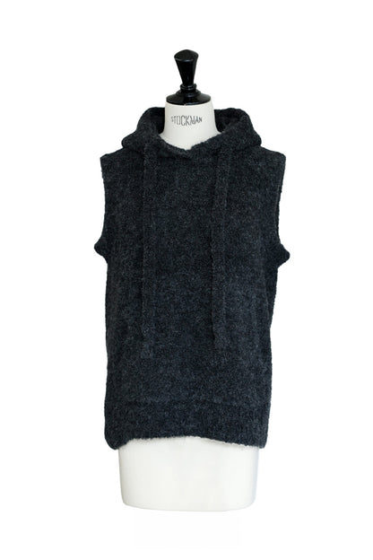 25AW Pull sans manches à capuche en alpaga /CT25318
