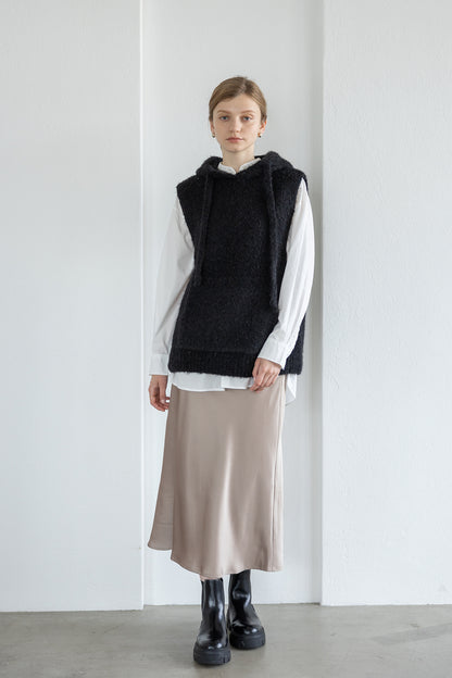 25AW Pull sans manches à capuche en alpaga /CT25318