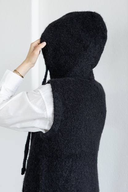 25AW Pull sans manches à capuche en alpaga /CT25318