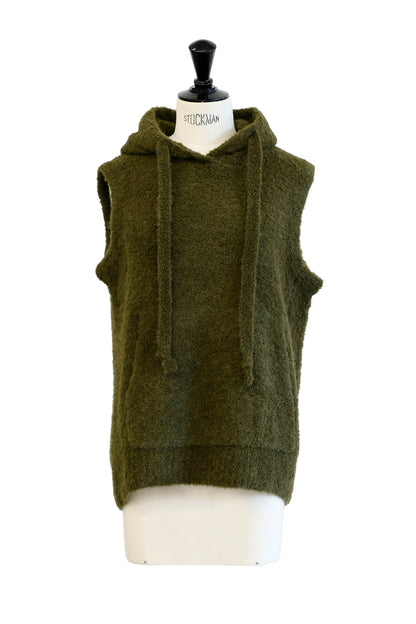 HOLIDAY20/ 25AW Pull sans manches à capuche en alpaga /CT25318