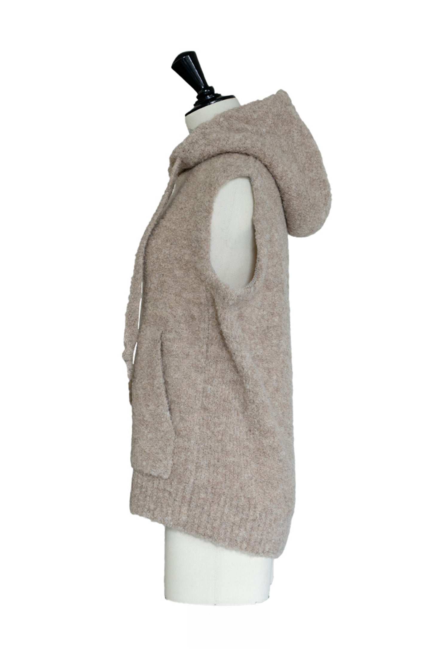 25AW Pull sans manches à capuche en alpaga /CT25318