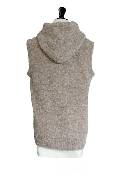 25AW Pull sans manches à capuche en alpaga /CT25318