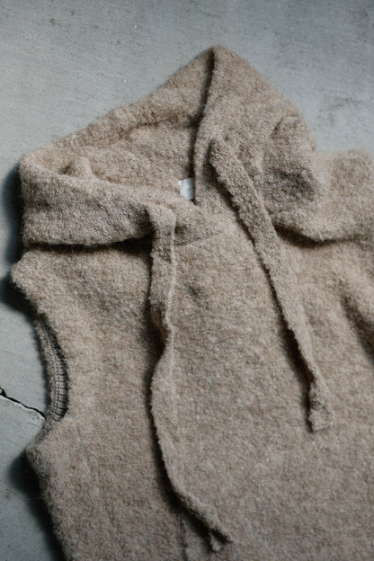 25AW Pull sans manches à capuche en alpaga /CT25318