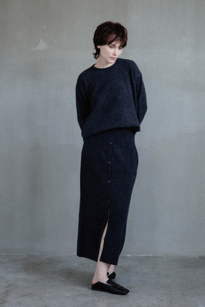 25AW Hamilton wool raccoon side button pullover /CT25320