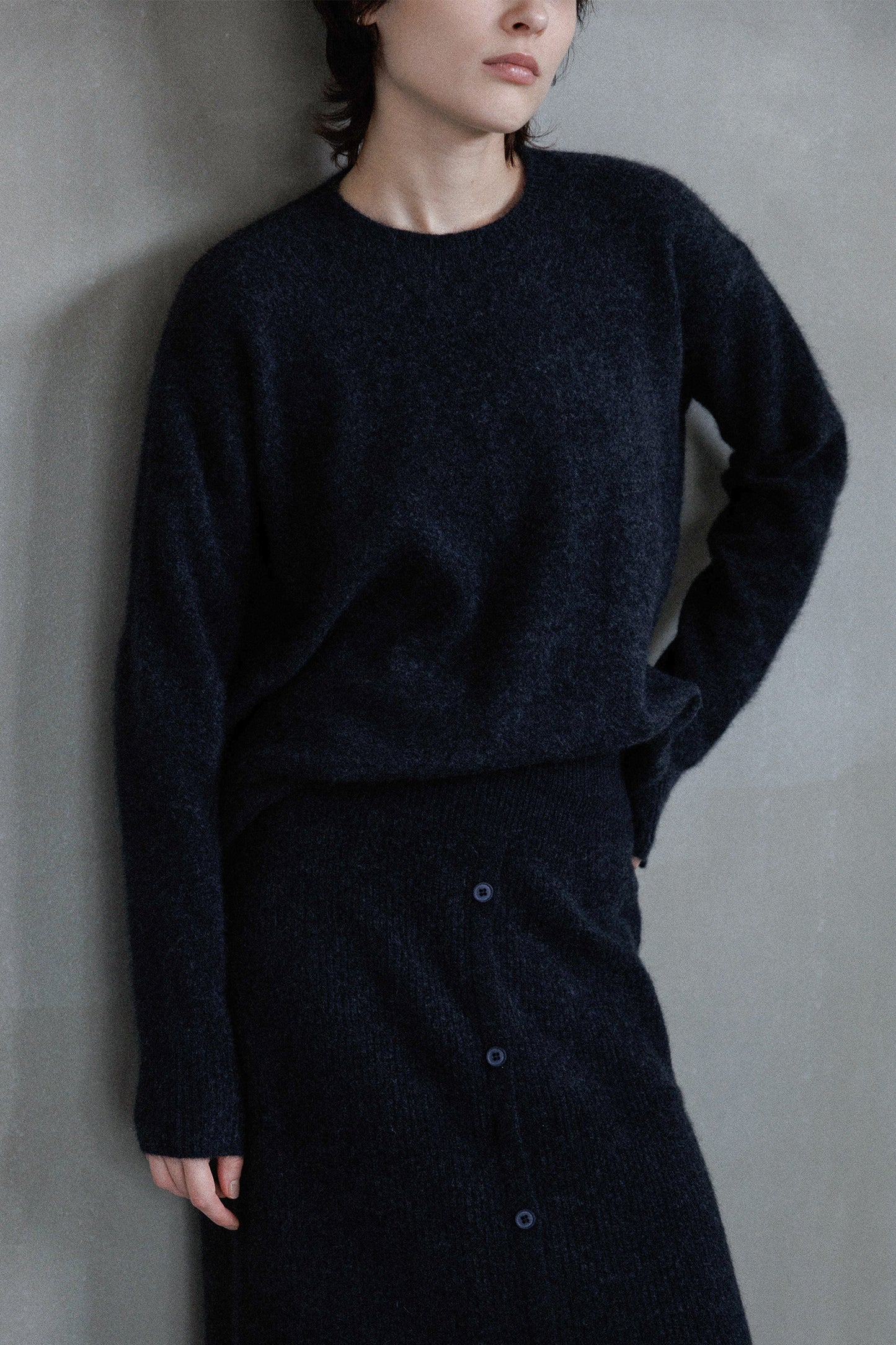 25AW Hamilton wool raccoon side button pullover /CT25320