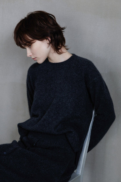 25AW Hamilton wool raccoon side button pullover /CT25320