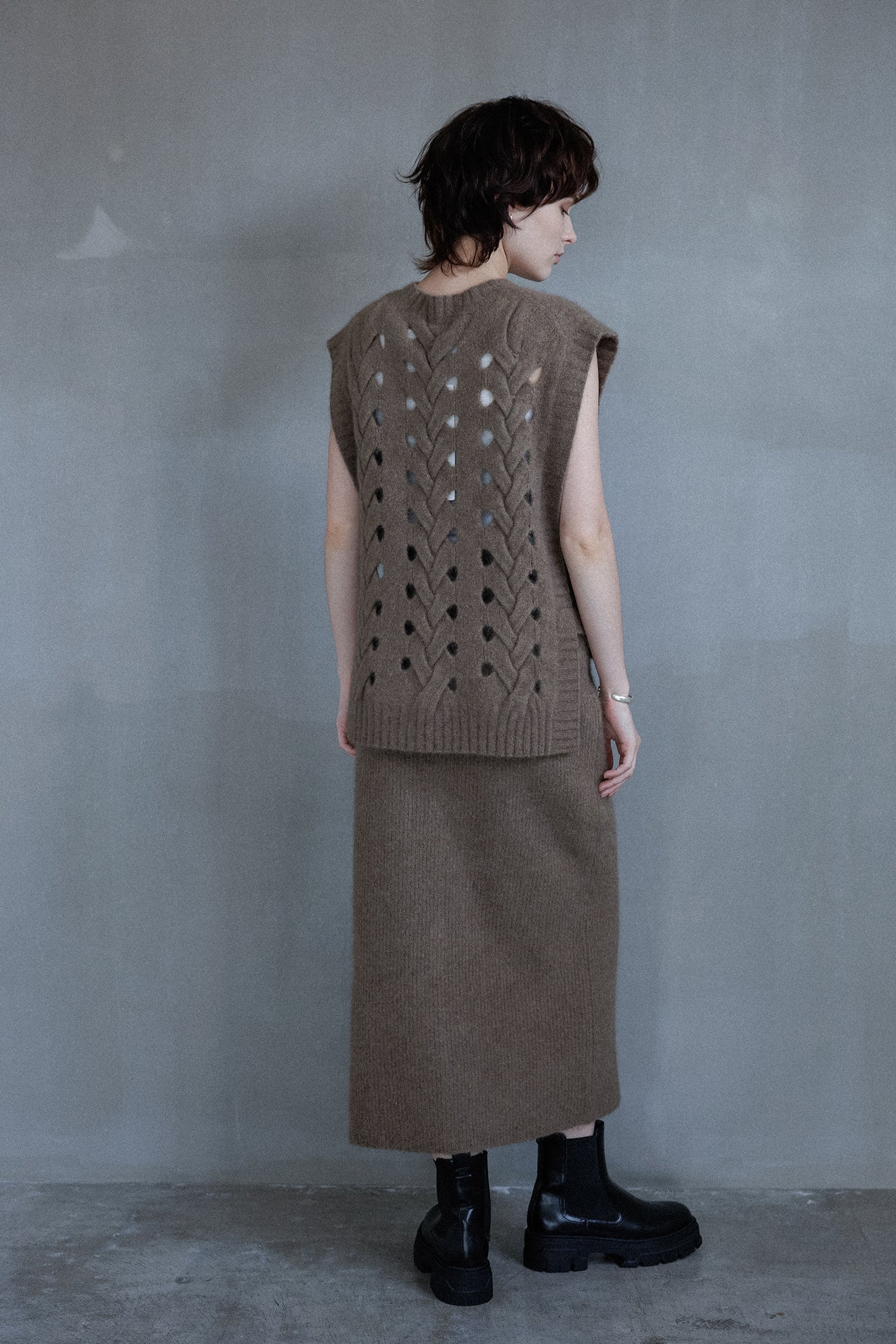 25AW Hamilton wool raccoon skirt /CT25323