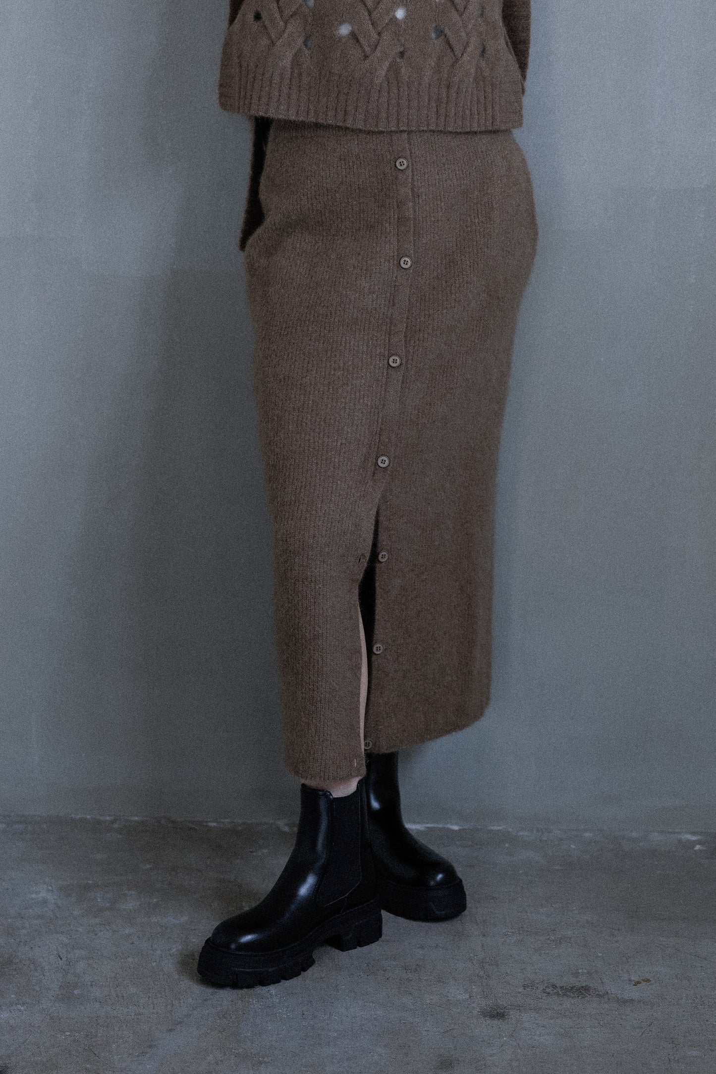 25AW Hamilton wool raccoon skirt /CT25323