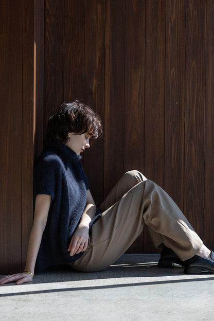 25AW Raccoon-fox turtleneck pullover with half sleeves /CT25326