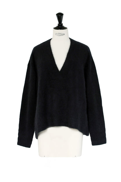 25AW Pull à col en V en raton laveur et renard /CT25327