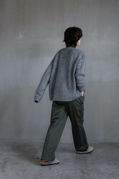 25AW Pull à col en V en raton laveur et renard /CT25327