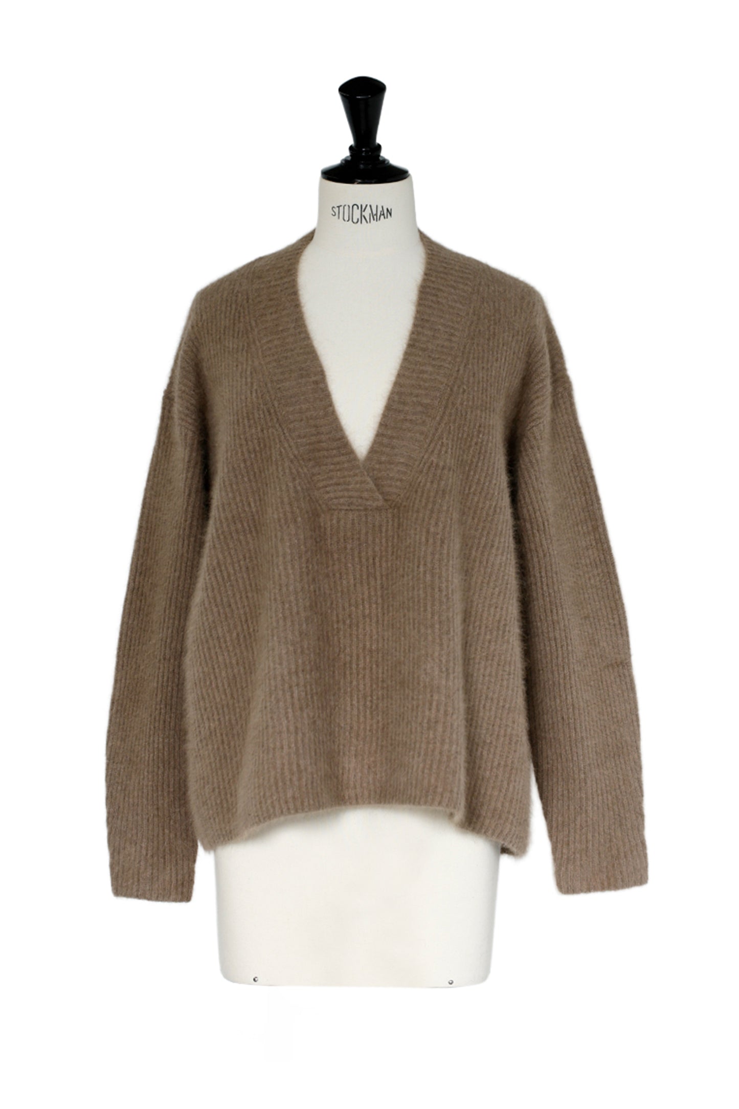 25AW Pull à col en V en raton laveur et renard /CT25327