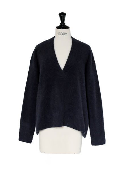 25AW Pull à col en V en raton laveur et renard /CT25327