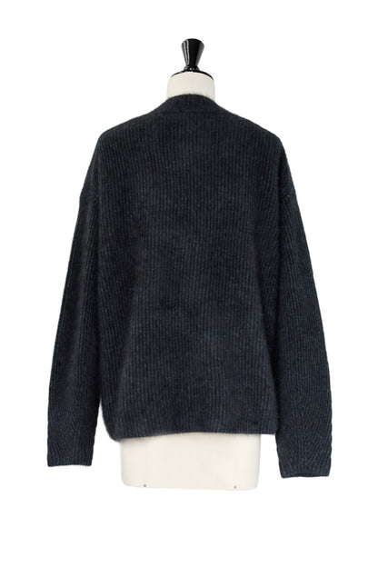 25AW Pull à col en V en raton laveur et renard /CT25327