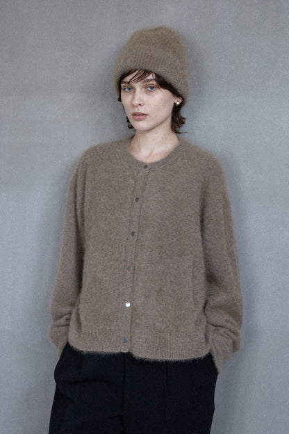 25AW Cardigan à boutons-pression en raton laveur /CT25330