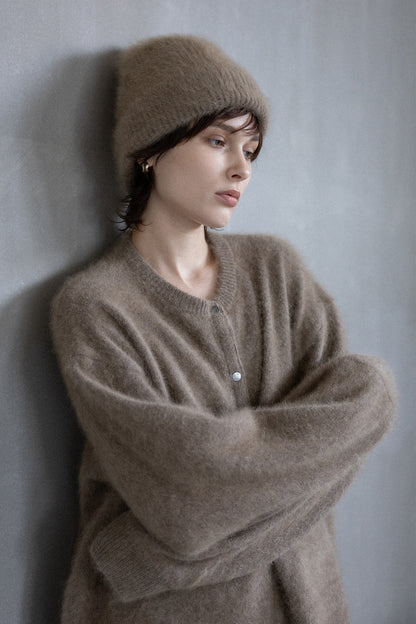 25AW Cardigan à boutons-pression en raton laveur /CT25330