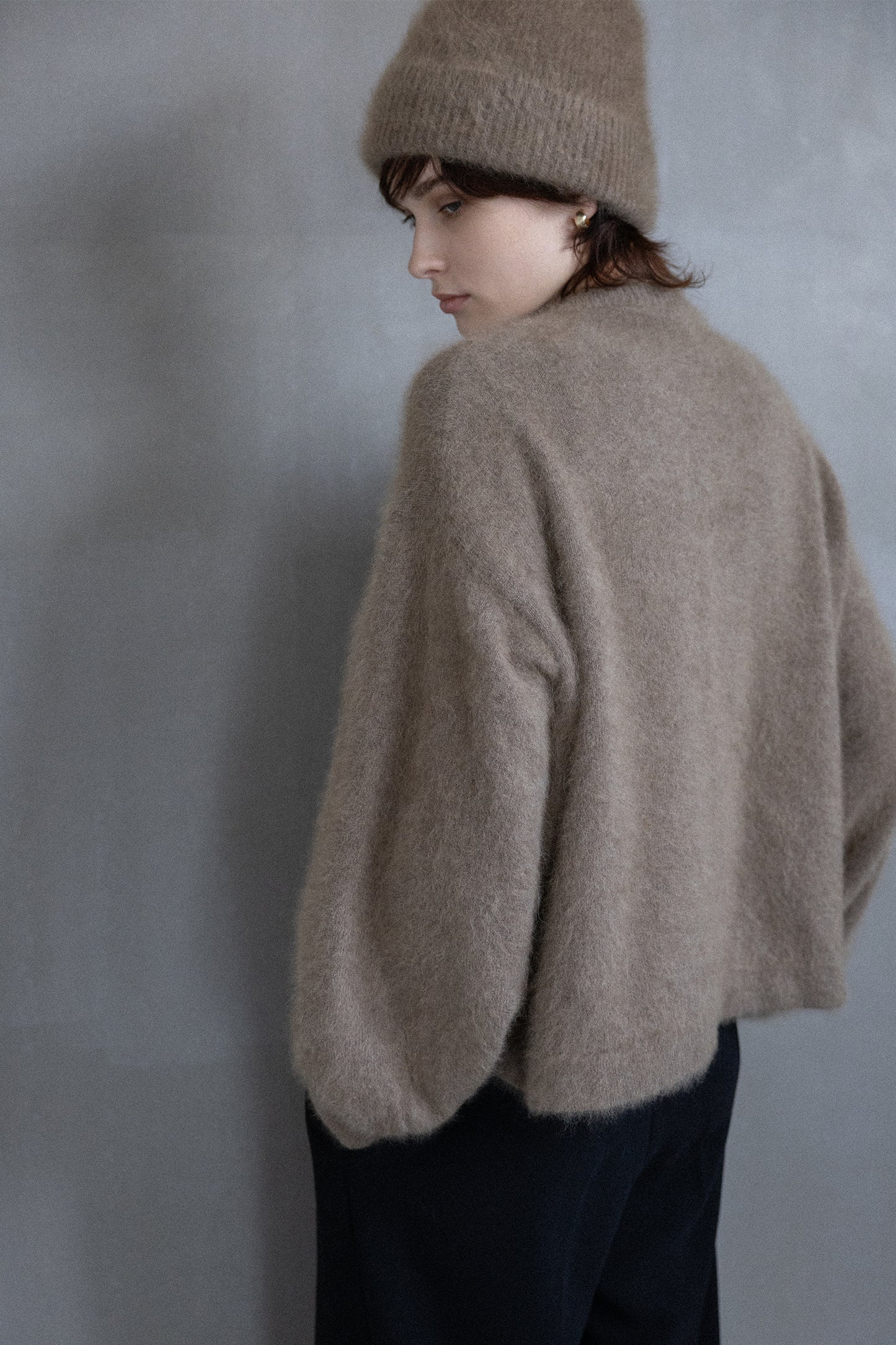 25AW Cardigan à boutons-pression en raton laveur /CT25330