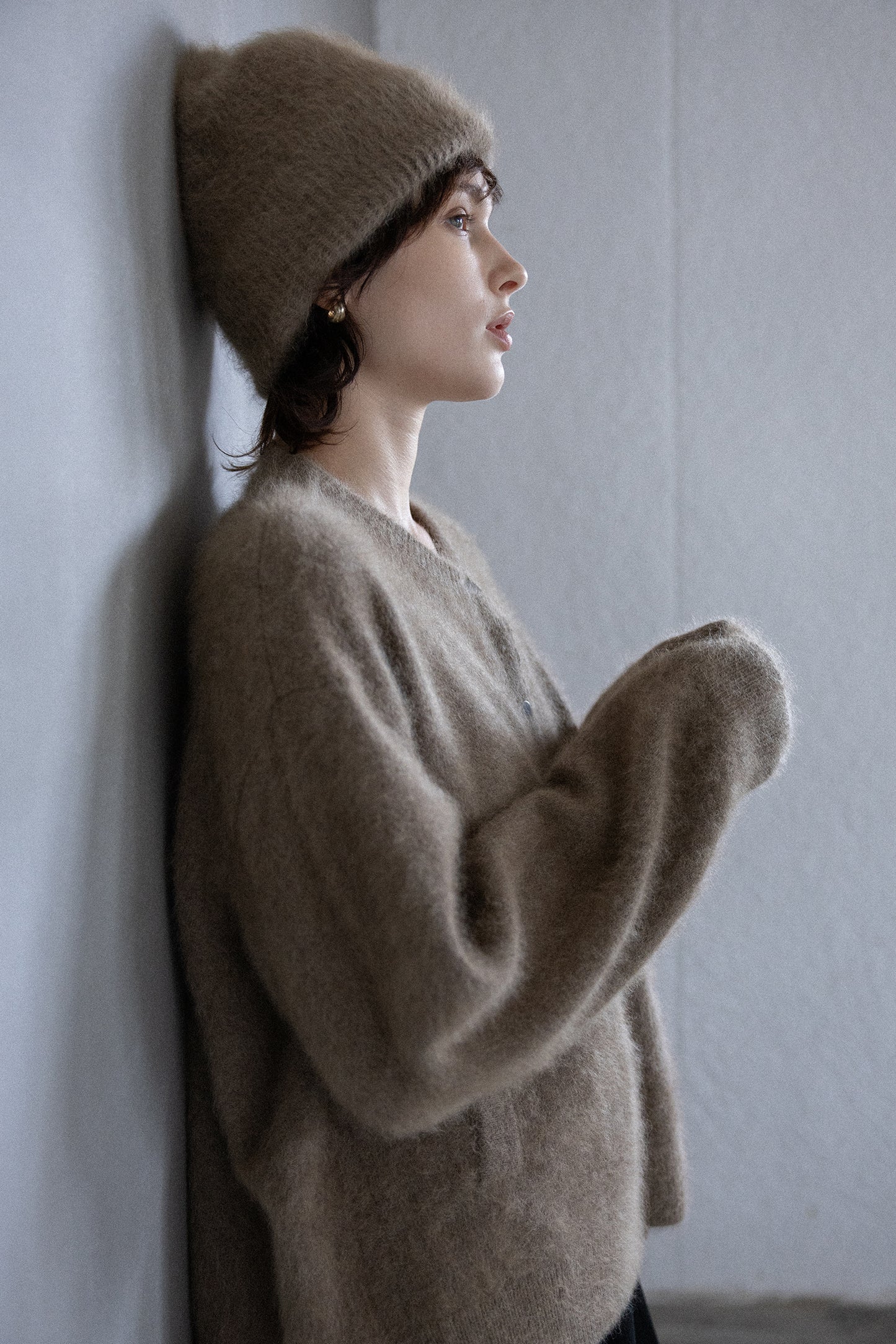 25AW Cardigan à boutons-pression en raton laveur /CT25330