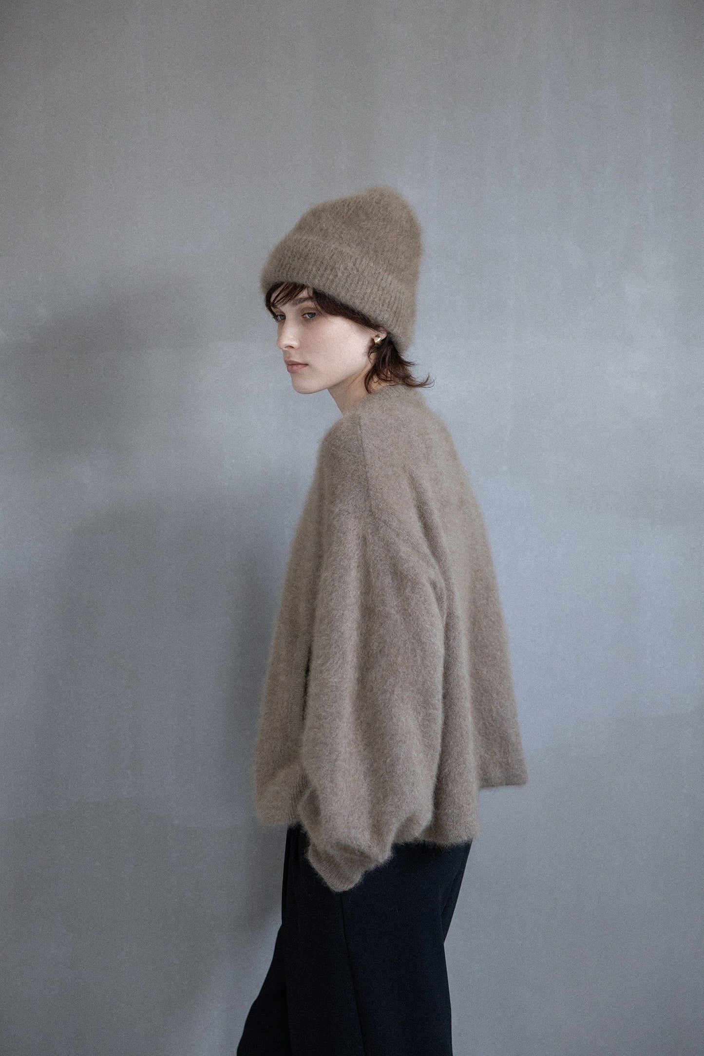 25AW Cardigan à boutons-pression en raton laveur /CT25330