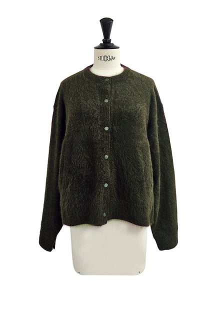 25AW Cardigan à boutons-pression en raton laveur /CT25330